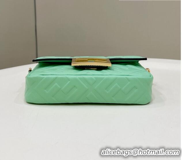 Low Cost Fendi Baguette Mini Nappa Leather Bag 0135S Light Green 2023