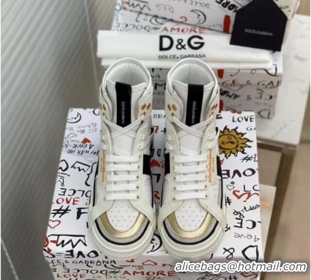 Traditional Discount Dolce&Gabbana Calfskin Custom 2.Zero High-top Sneakers White 110338