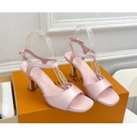 Best Product Louis Vuitton Sparkle Sandal 6.5cm in Silk Satin with LV Circle Light Pink 625079