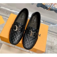 Chic Louis Vuitton Gloria Flat Loafer with LV Band in Monogram Leather Black 728036
