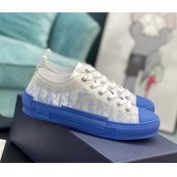 Stylish Dior B23 Low-top Sneakers in Oblique Canvas Blue/White 236211