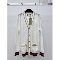 Top Quality Gucci Knit Cardigan CH71311 White 2023