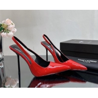 Leisure Saint Laurent Blade Slingback Pumps 11cm in Patent Leather Red 614070
