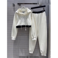 Popular Style Prada Sweatshirt and Pants PR08232 White 2023