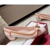 Luxury Discount Salvatore Ferragamo Vara Bow Calfskin Pumps 3.5cm Pink 022501