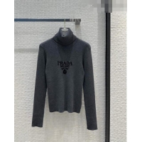 ​Best Price Prada Superfine Wool Turtleneck Sweater P91420 Grey 2023
