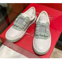 Popular Style Roger Vivier Very Vivier Rubber Buckle Sneakers in Leather White/Grey 904090