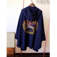Good Quality Burberry Wool Cape BR09133 Blue 2023