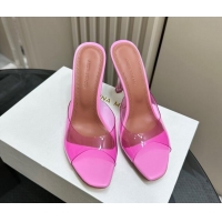 Expensive Amina Muaddi Alexa Glass Slide Sandals 10.5cm in PVC Pink 091169