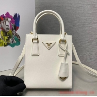 Buy Cheap Prada Saffiano leather handbag 1BA358 White