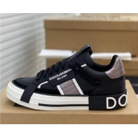 Durable Dolce&Gabbana Calfskin Custom 2.Zero Low-top Sneakers Black 110324