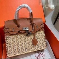 Well Crafted Hermes Birkin 25cm Bag in Wicker H0627
