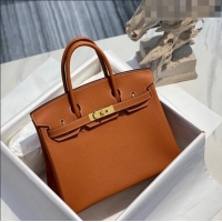 Super Quality Hermes Birkin 30cm Bag in Togo Calfskin HB30 Brown/Gold
