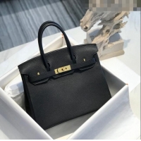 Buy Luxury Hermes Birkin 30cm Bag in Togo Calfskin HB30 Black/Gold