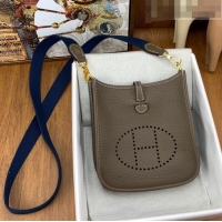 Super Quality Hermes Evelyne Mini TPM Bag 18cm in Original Togo Leather HB18 Etoupe/Gold (Pure Handmade)