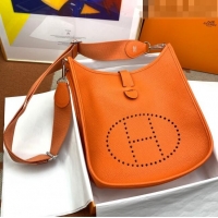 Low Cost Hermes Evelyne PM Bag 29cm in Original Togo Leather HB18 Orange/Silver (Pure Handmade)