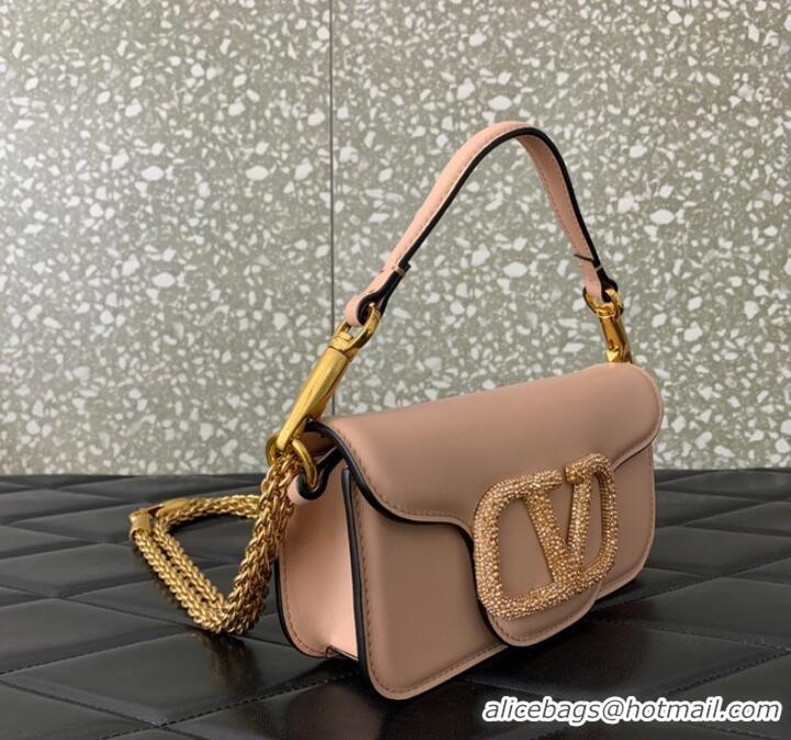 Luxury Discount VALENTINO GARAVANI MINI LOCO Calf leather Shoulder Bag 1W2B0K light pink