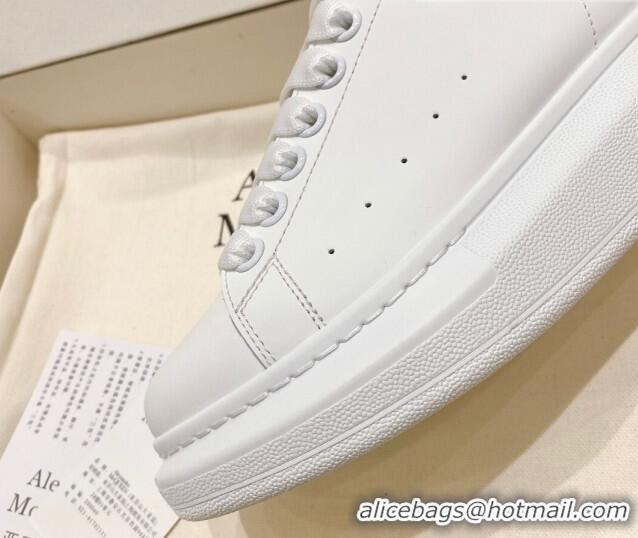 Low Cost Alexander McQueen Oversized Sneakers with Suede Heel White/Light Grey 614114