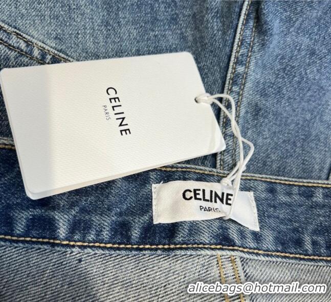 ​Buy New Cheap Celine Denim Shorts C71702 Blue 2023