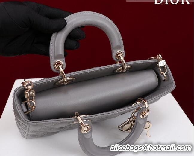 New Design Dior Medium Lady D-Joy Bag in Cannage Lambskin 1021 Grey 2023