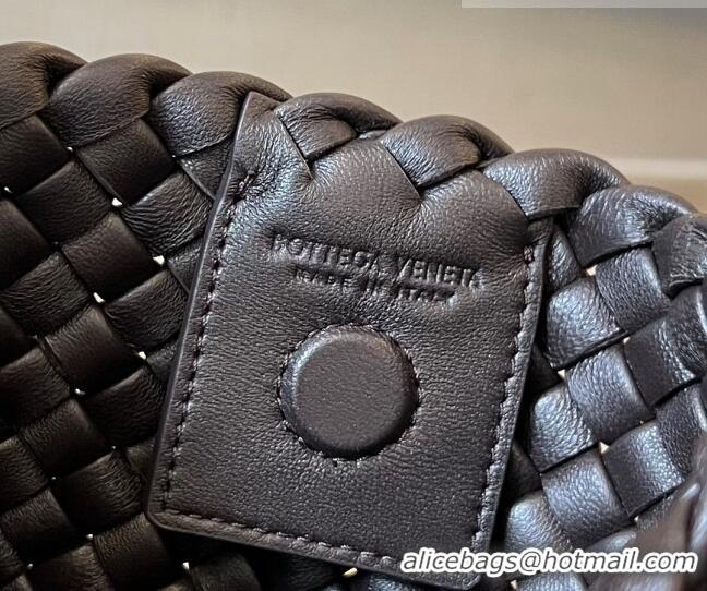 Grade Quality Bottega Veneta Small Clicker Shoulder Bag in Padded Intreccio Leather 730968 Fondant Brown 2023