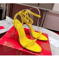 Unique Style Christian Louboutin So Me Patent Leather High Heel Sandals 10cm Yellow 032043