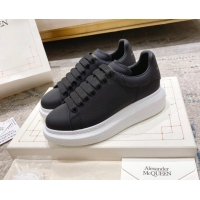 Lower Price Alexander McQueen Oversized Sneakers with Calf Leather Heel White/Black 614107
