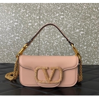 Luxury Discount VALENTINO GARAVANI MINI LOCO Calf leather Shoulder Bag 1W2B0K light pink