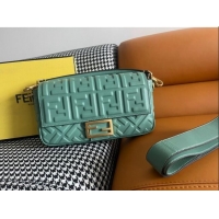 Top Design Fendi Baguette Medium Nappa Leather Bag 600M85 Light Green 2023