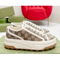 Most Popular Gucci GG Canvas Low-top Platform Sneakers 5cm Beige 719027