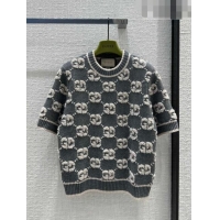 ​Unique Grade Gucci Wool Short-sleeved Sweater G92716 Grey 2023