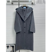 Buy Inexpensive Prada Cashmere Coat P92620 Grey 2023