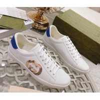 Sumptuous Gucci Ace Leather Sneakers with Snakeskin Printed Interlocking G White 012086