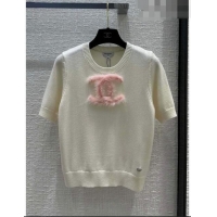 ​Good Looking Chanel Short-sleeved Wool Sweater CH92540 White 2023