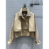 Buy Discount Burberry Cropped Trench Coat B9208 Khaki 2023