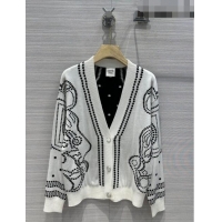 Buy Fashionable Hermes Wool & Silk Cardigan H7518 White 2023