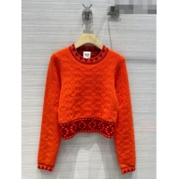 ​Best Quality Hermes Cashmere Sweater H71216 Orange Red 2023