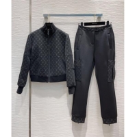 Buy Cheap Louis Vuitton Monogram Jacket and Pants LV102012 Black 2023