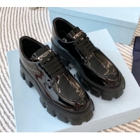 Most Popular Prada Monolith Patent Leather Loafers Black 821113