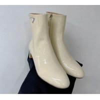 Most Popular Prada Patent Leather Ankle Boots 4.5cm White 091196