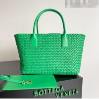 Grade Product Bottega Veneta Small Cabat Tote Bag in Intreccio Leather 730297 Green 2023
