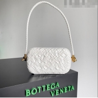 Best Price Bottega Veneta Knot On Strap in Foulard Intreccio Leather 717623 White 2023