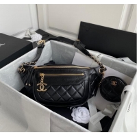 Luxury Discount Chanel pocket AS1077 Black