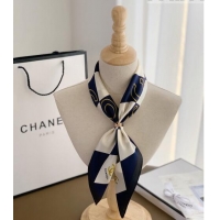 Ladies Cheap Chanel Silk Sqaure Scarf 50x50cm CH101805 Blue 2023