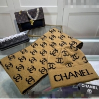 Noble Cheap Chanel CC Knit Hat and Scarf Set CH101807 Brown 2023