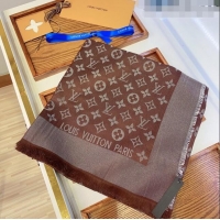 Shop Discount Louis Vuitton Monogram Scarf LV103014 Silver/Dark Brown 2023