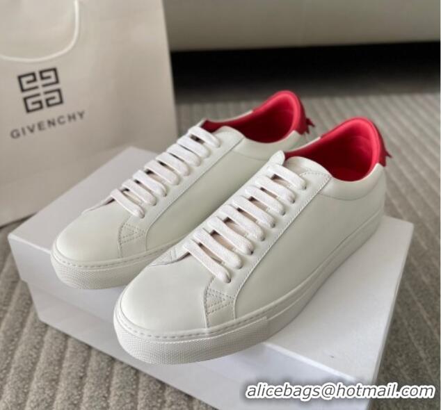 Hot Style Givenchy City Sport Sneakers in Smooth Leather with Logo Tab White/Red 401050