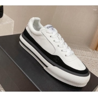 Trendy Design Chanel Calfskin Leather Platform Sneakers White 091124