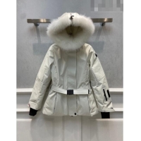 Shop Discount Moncler Down Jacket with Fox Fur M102641 Beige 2023