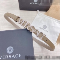 ​Inexpensive Versace Smooth Calfskin Belt 2cm with Crystal Signature 060145 Grey